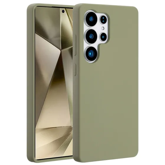 Accezz Liquid Silicone Backcover met MagSafe voor Samsung Galaxy S25 Ultra Groen