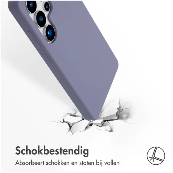 Accezz Liquid Silicone Backcover met MagSafe voor Samsung Galaxy S25 Ultra Grijs