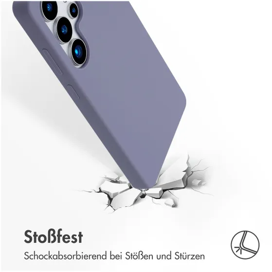 Accezz Liquid Silicone Backcover met MagSafe voor Samsung Galaxy S25 Ultra Grijs