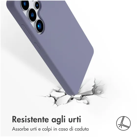Accezz Liquid Silicone Backcover met MagSafe voor Samsung Galaxy S25 Ultra Grijs