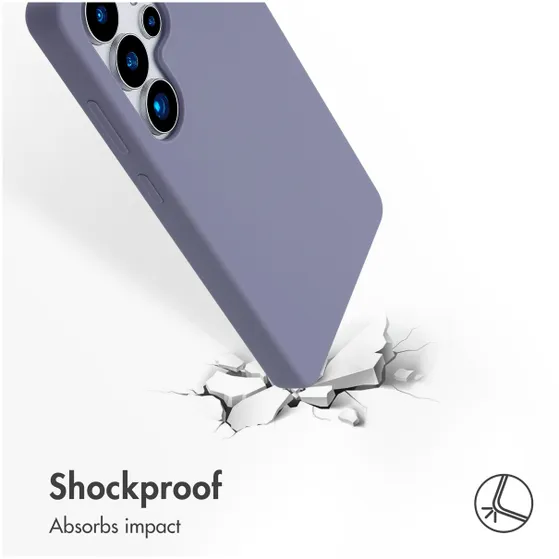 Accezz Liquid Silicone Backcover met MagSafe voor Samsung Galaxy S25 Ultra Grijs