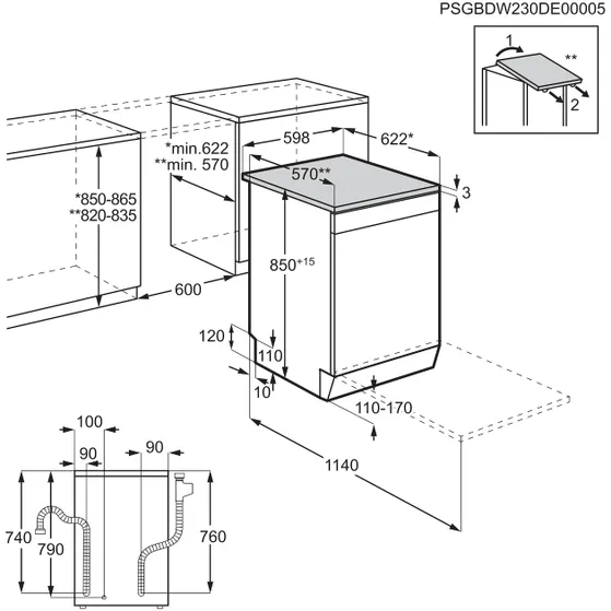 AEG GF6100C2SNW Wit