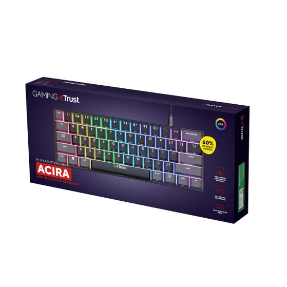Trust GXT867 ACIRA 60% MINI GAMING KEYBOARD US QWERTY