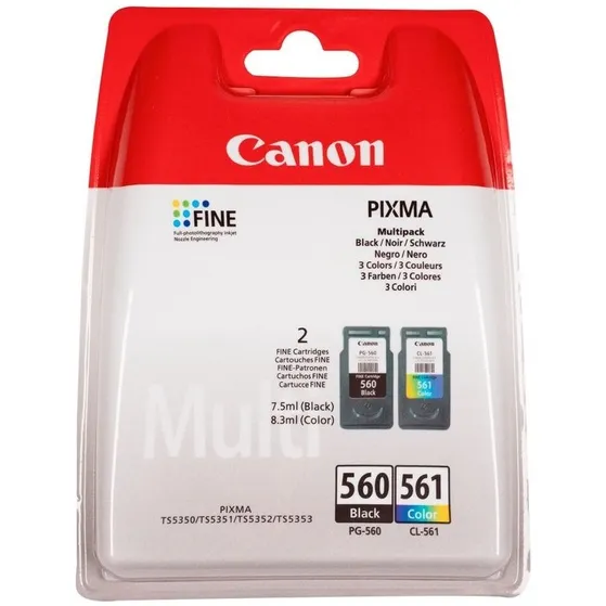 Canon PG-560 + CL-561  Cartridges + GP-501 Fotopapier Multi-color