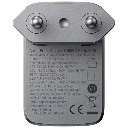 Anker Prime Charger (100W, 3 Ports, GaN)