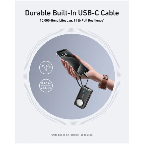 Anker MagGo Powerbank 10.000mAh, Slim Zwart