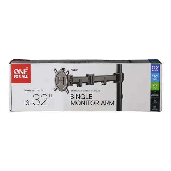 OneForAll DM 2110 Universele enkele monitorarm Zwart