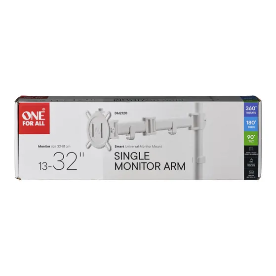 OneForAll DM 2120 Universele enkele monitorarm Wit