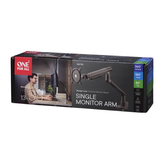 OneForAll DM 7110 Universele enkele monitorarm Zwart