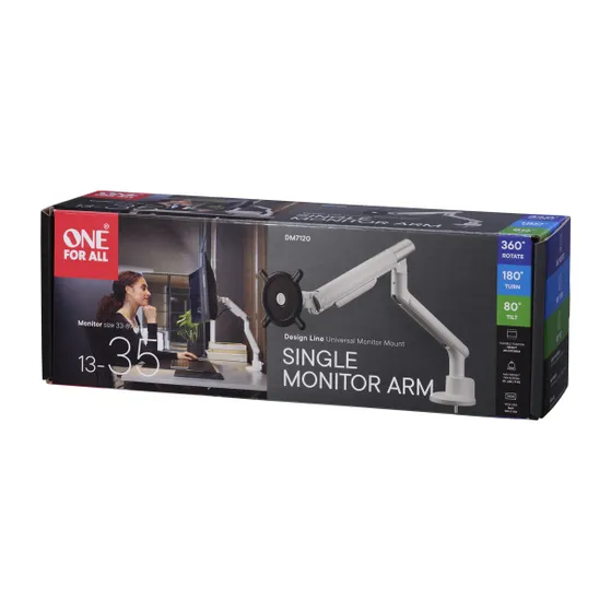 OneForAll DM 7120 Universele enkele monitorarm Wit
