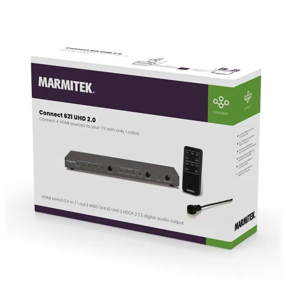 Marmitek CONNECT 621 UHD 2.0 Zwart