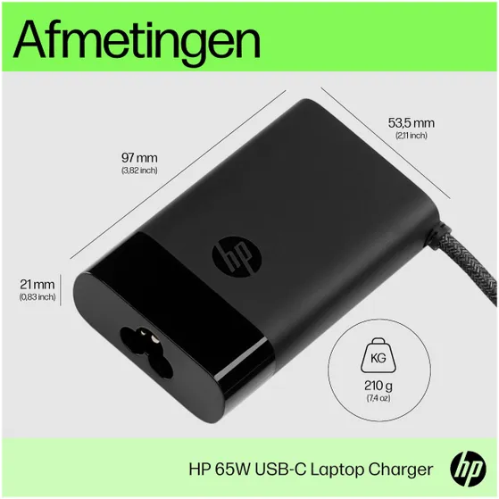 HP USB-C 65W Laptop Charger