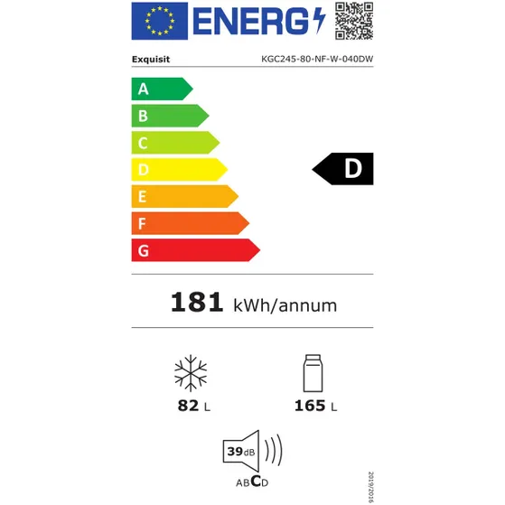 Exquisit KGC245-80-NF-W-040DW Wit
