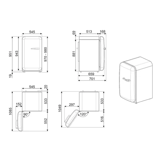 Smeg FAB10LOR6 Oranje