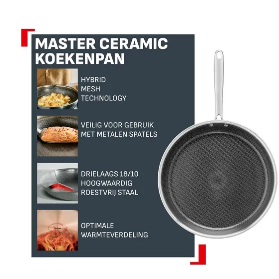 Tefal E53304 Master Ceramic Koekenpan 24 cm