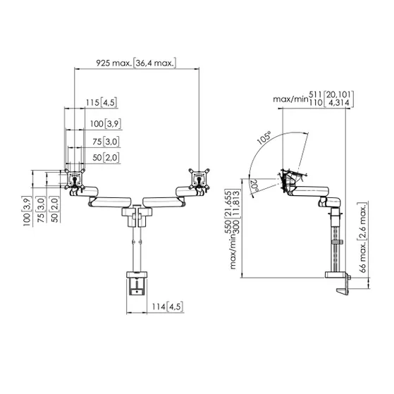 Vogels MOMO 2237 MONITOR MOUNT MOTION Zwart