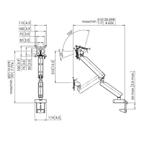Vogels MOMO 4138 MONITOR MOUNT MOTION+ Zwart