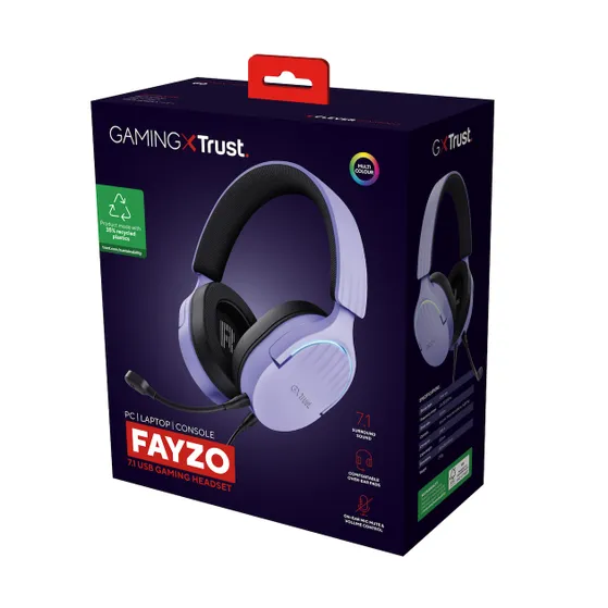 Trust GXT490P FAYZO 7.1 USB Paars