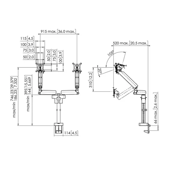 Vogels MOMO 4237 MONITOR MOUNT MOTION+ Zwart