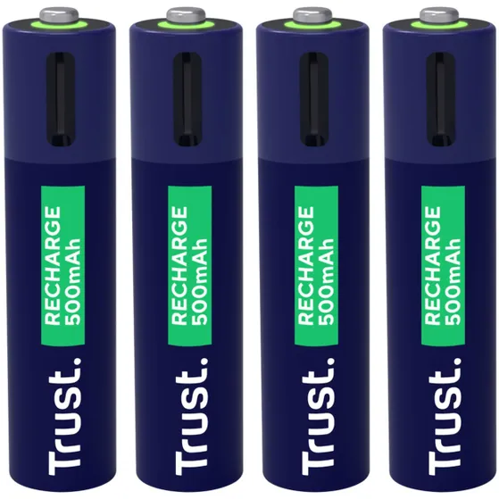 Trust Via USB-C oplaadbare AAA-batterijen (4 stuks)