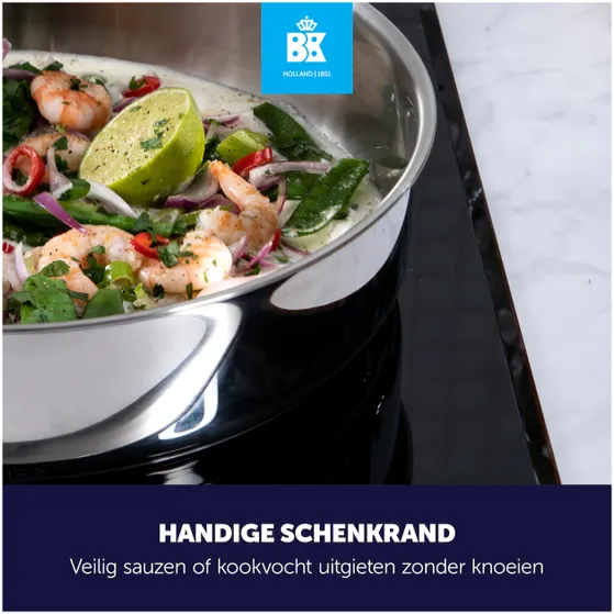 BK Bright rvs hapjespan met deksel 28cm (CC005749-001)
