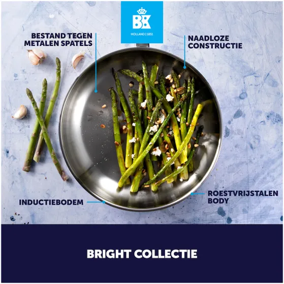 BK Bright rvs hapjespan met deksel 28cm (CC005749-001)