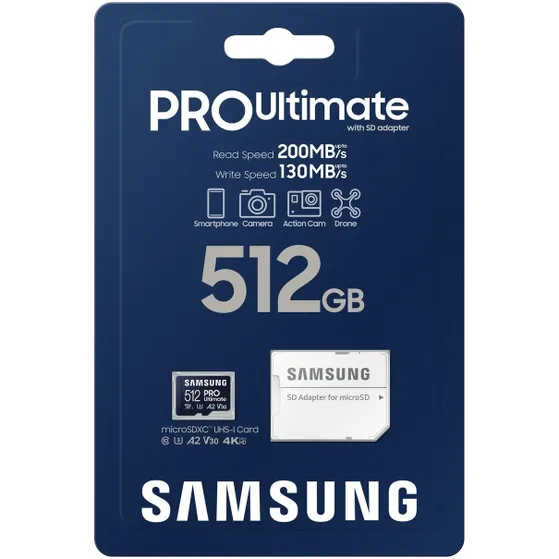 Samsung Pro Ultimate 512GB + SD-adapter
