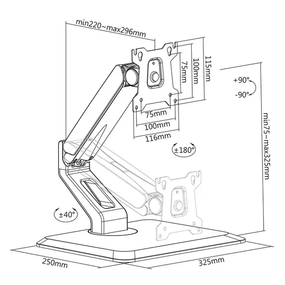 Neomounts FPMA-D885 Zwart