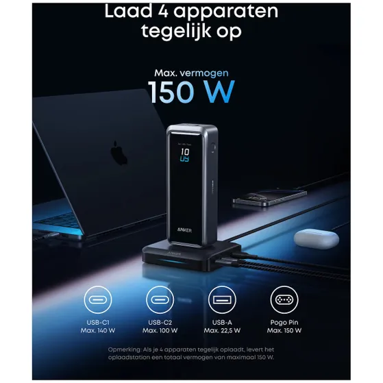 Anker Prime charging base (150W) support bluetooth and WiFi