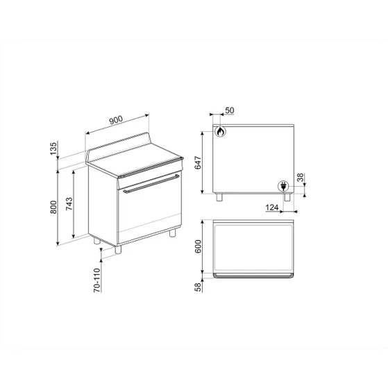 Smeg TR90GMBLNL Zwart