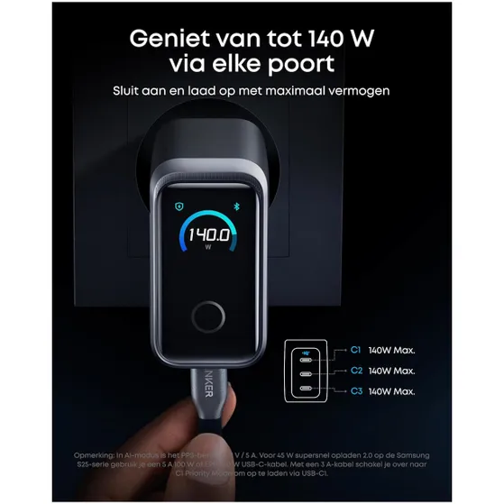 Anker Prime wired charger (160W 140Wmax) 3C support IoT