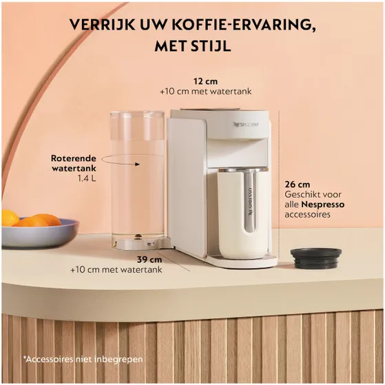DeLonghi Nespresso Vertuo Up ENV200.WAE met melkschuimer Wit