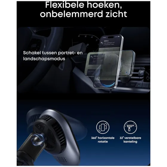 Anker Prime Wireless Car Charger (25W QI2.2 Pad Separated USB-C Cable)