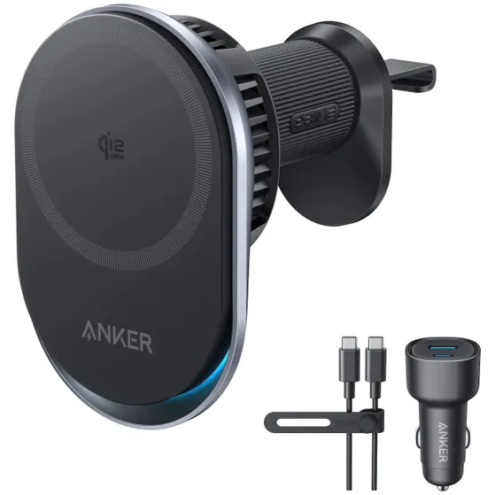 Anker Prime Wireless Car Charger (25W QI2.2 Pad Separated USB-C Cable)