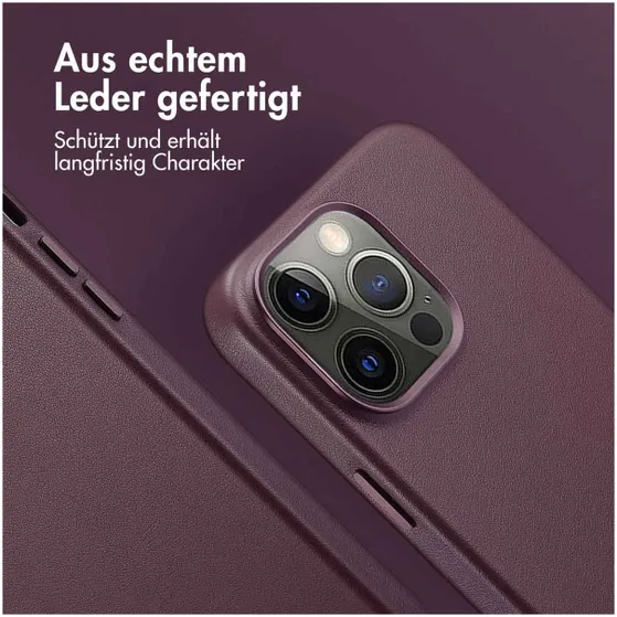 Accezz MagSafe Leather Backcover iPhone 15 Pro Max Paars