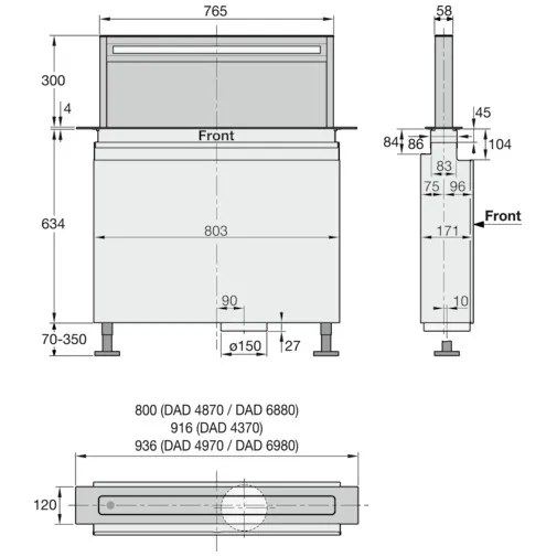 Miele DAD 4370 Levantar Obsidiaanzwart