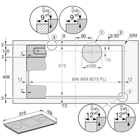Miele DAD 4370 Levantar Obsidiaanzwart