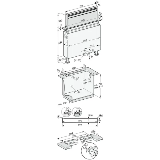 Miele DAD 4870 Levantar Obsidiaanzwart