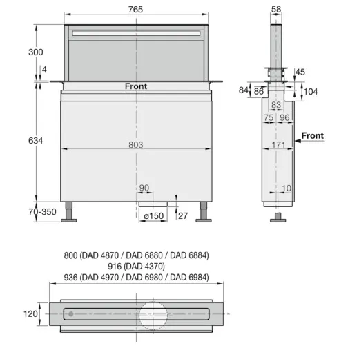 Miele DAD 4870 Levantar Obsidiaanzwart