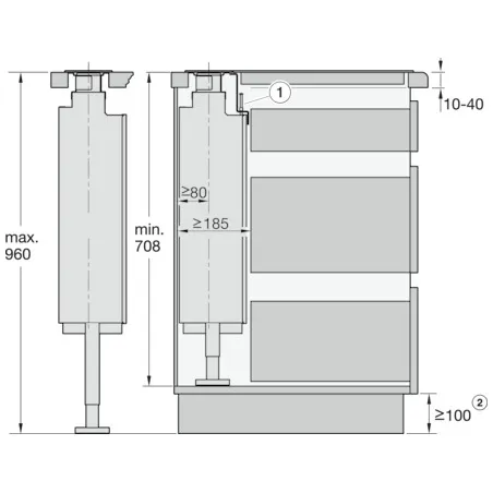 Miele DAD 4870 Levantar Obsidiaanzwart