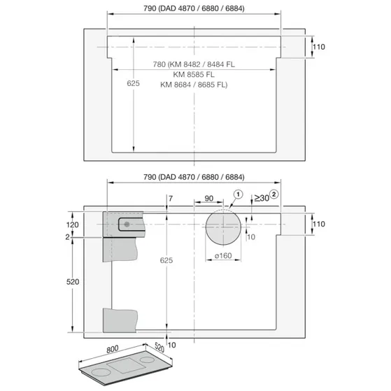 Miele DAD 4870 Levantar Obsidiaanzwart