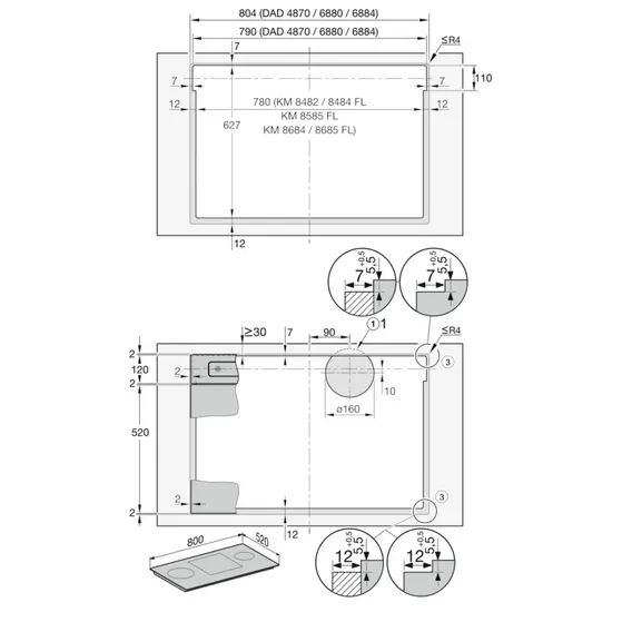 Miele DAD 4870 Levantar Obsidiaanzwart
