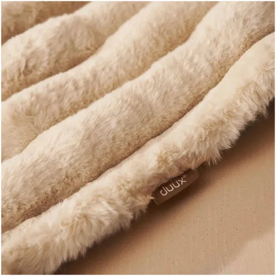 Duux Yentl Overblanket Stripped Rabbit Faux Fur (200 x 200) Beige