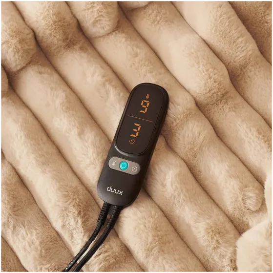 Duux Yentl Overblanket Stripped Rabbit Faux Fur (200 x 200) Beige