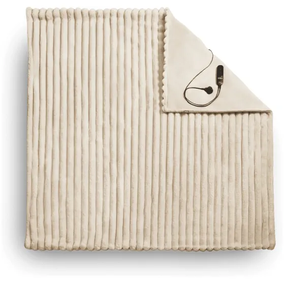 Duux Yentl Overblanket Stripped Rabbit Faux Fur (200 x 200) Beige