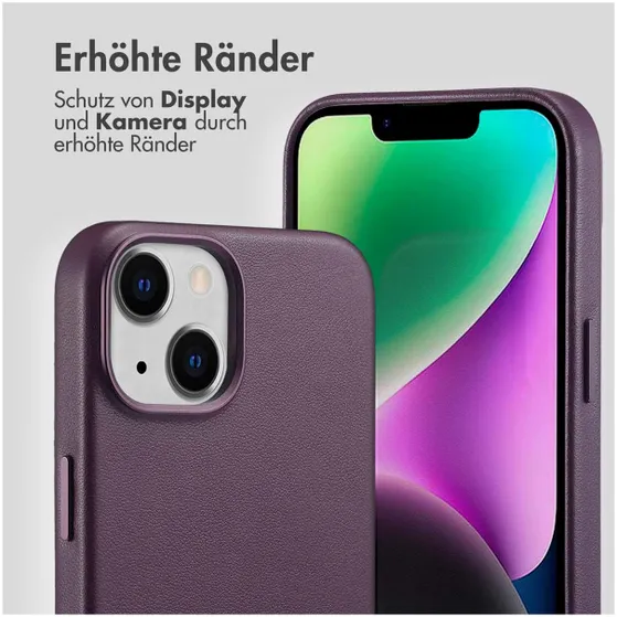 Accezz MagSafe Leather Backcover iPhone 14 Paars