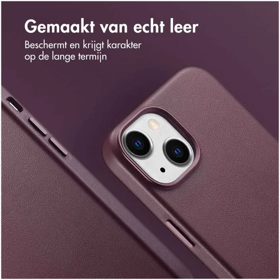 Accezz MagSafe Leather Backcover iPhone 14 Paars