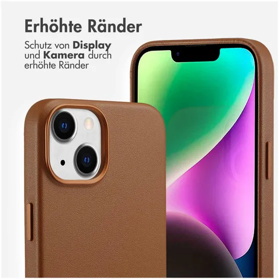 Accezz MagSafe Leather Backcover iPhone 14 Bruin