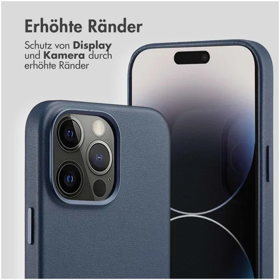 Accezz MagSafe Leather Backcover iPhone 14 Pro Max Blauw