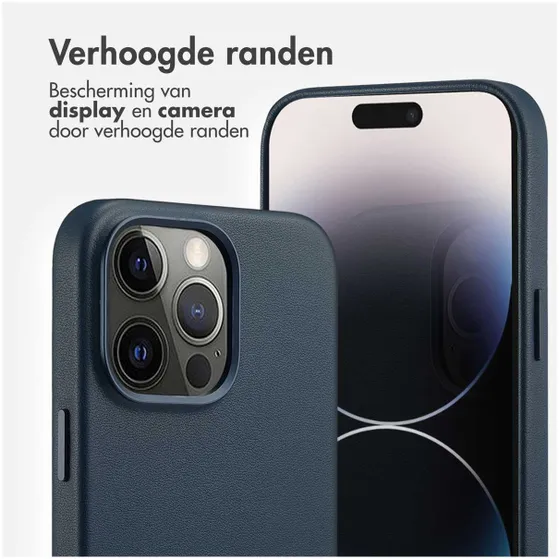 Accezz MagSafe Leather Backcover iPhone 14 Pro Max Blauw